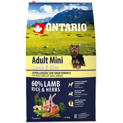 Ontario Adult Mini Lamb & Rice 2x6,5kg