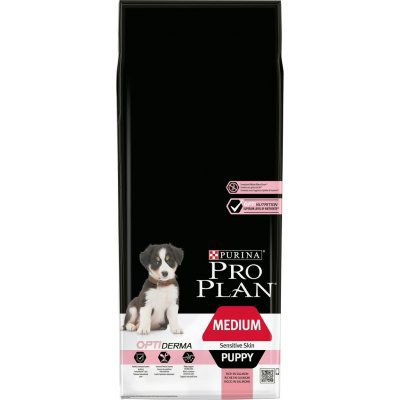 PURINA PRO PLAN Medium Puppy Sensitive Skin OPTIDERMA s lososem 12 kg