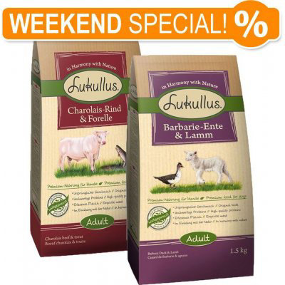 Lukullus Charolaiské hovězí & pstruh & celozrnná rýže 2 x 1,5 kg