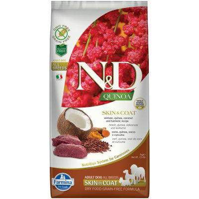 N&D GF Quinoa DOG Skin & Coat Venison & Coconut 7 kg