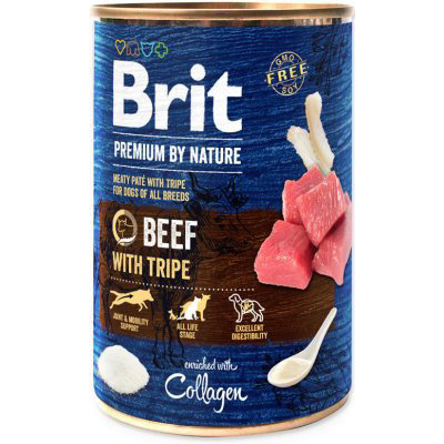 Brit premium by nature konzerva pro psy hovězí/kuřecí/dršťky 400 g