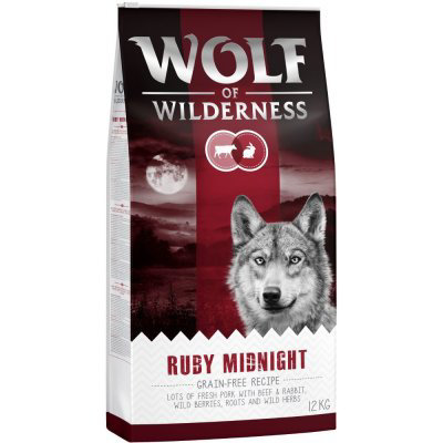 Wolf of Wilderness "Ruby Midnight" - hovězí a králičí - 12 kg