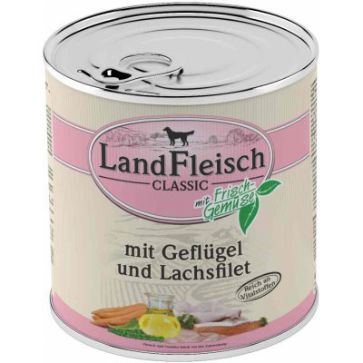 Landfleisch Dog Classic Geflügel, Lachsfilet 800g