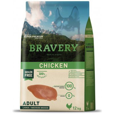 Bravery Dog Adult Large & Medium Chicken 2 x 12 kg