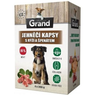 Grand DELUXE kapsa jehněčí s rýží a špenátem 4x300 g