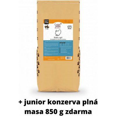 Saba Junior Krůtí s rýží pro štěňata 12 kg