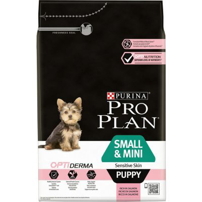 PURINA PRO PLAN Small & Mini Puppy Sensitive Skin OPTIDERMA s lososem 3 kg