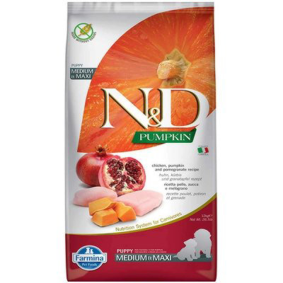 N&D Pumpkin DOG Puppy M/L Chicken & Pomegranate 12kg