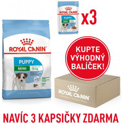 Royal Canin Mini Puppy 800g box + 3 x kapsičky 85 g zdarma