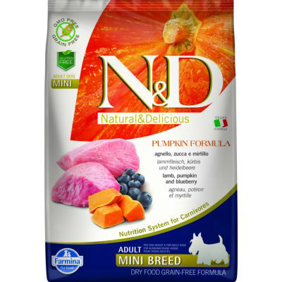 N&D Grain Free Pumpkin Adult Mini Lamb & Blueberry 800 g