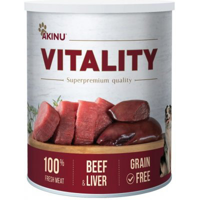 Akinu VITALITY hovězí s játry mleté pro psy 800 g