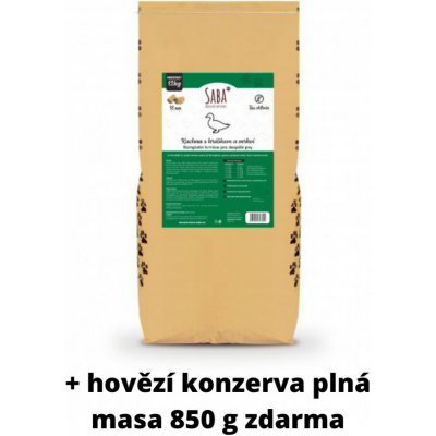 Saba Kachna s hráškem a mrkví pro dospělé psy 12 kg