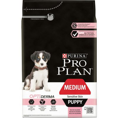 PURINA PRO PLAN Medium Puppy Sensitive Skin OPTIDERMA s lososem 3 kg