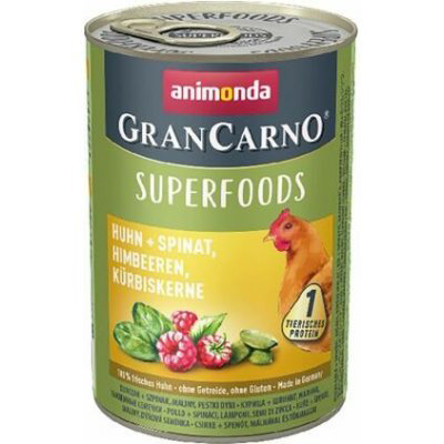 Animonda GRANCARNO Superfoods kuře,špenát,maliny,dýňová semínka 400 g pro psy