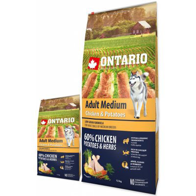 Ontario Adult Medium Chicken & Potatoes & Herbs 12kg