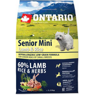 Ontario Senior Mini Lamb & Rice 0,75 kg