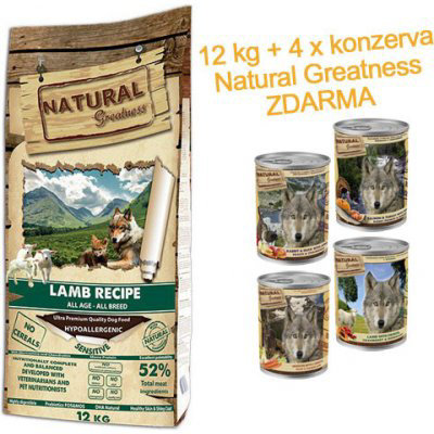 Natural Greatness Lamb Recipe All Breed Sensitiv - jehně 12 kg