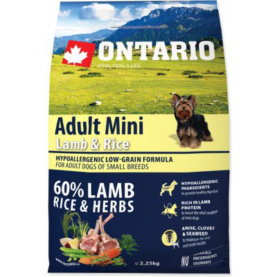 Ontario Adult Mini Lamb & Rice 2,25 kg