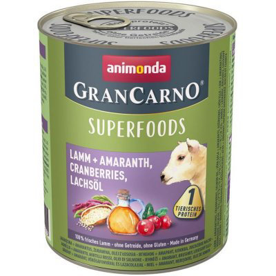 Animonda Gran Carno Superfoods jehněčí,amarant,brusinky,lososový olej 400 g