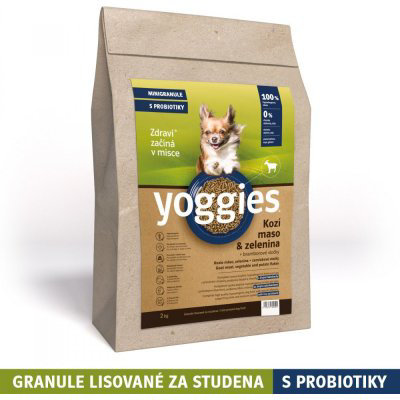 Yoggies Hypoalergenní MINIGRANULE pro psy s kozím masem, lisované za studena 2kg